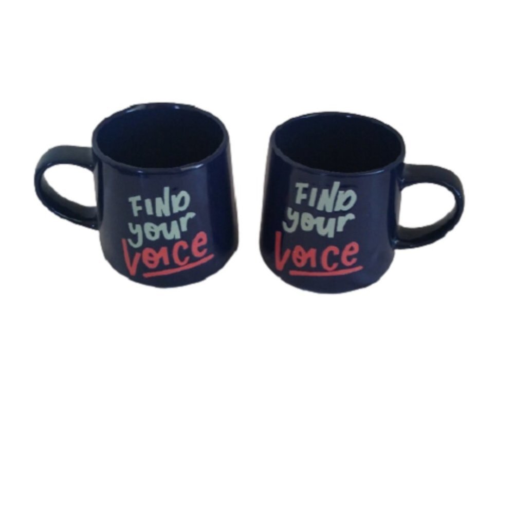 Prima Designs "Find Your Voice" Empowerment Coffee Tea Mugs, Navy Blue, …